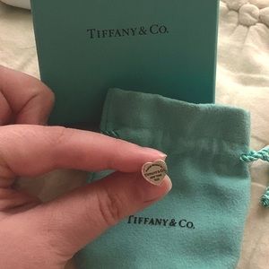 Single-Tiffany and Co. Mini Heart Tag Stud Earring in Silver